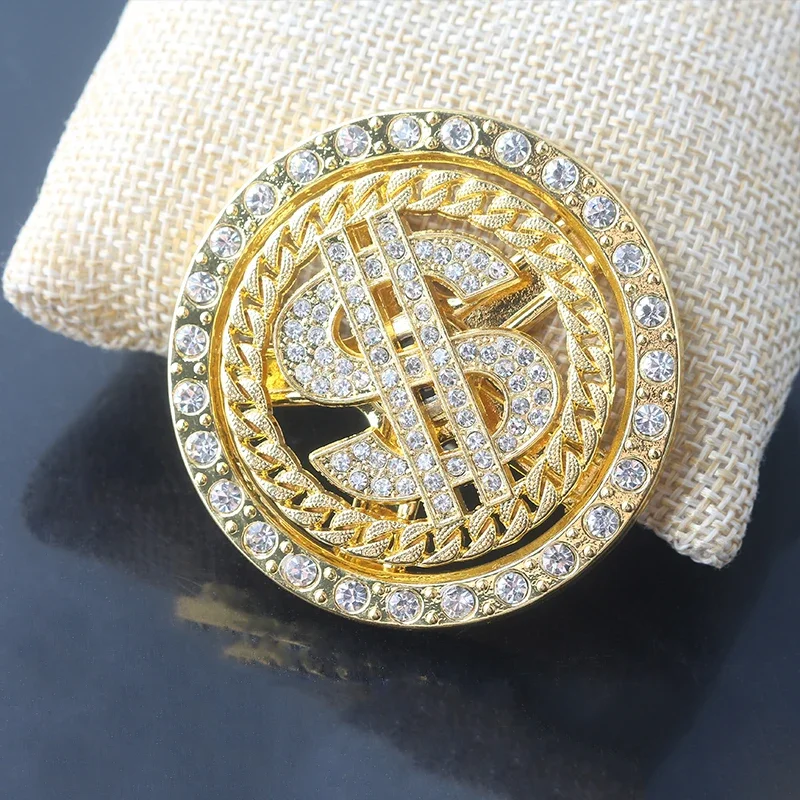 

Fashion Rotatable Keychain Ornaments Dollar Mark Metal Pendant Keyring For Portable Boards Jewelry Accessories Gift