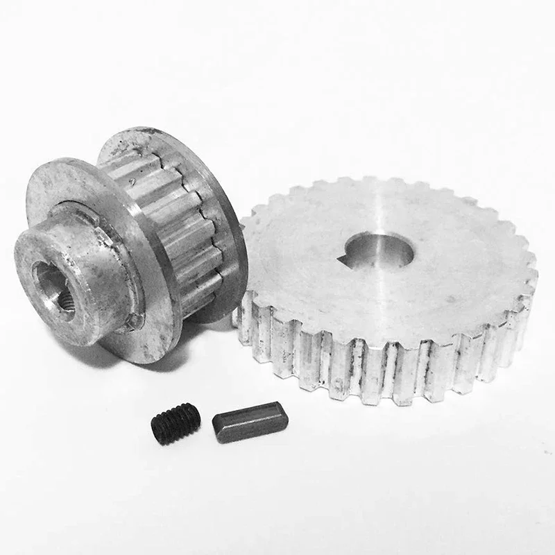 2Pcs Metal Synchronous Pulley Gear Motor Belt Gear Drive Wheel Gear S/N Cj0618 Mini Lathe Gears , Metal Cutting Machine Gears view 3