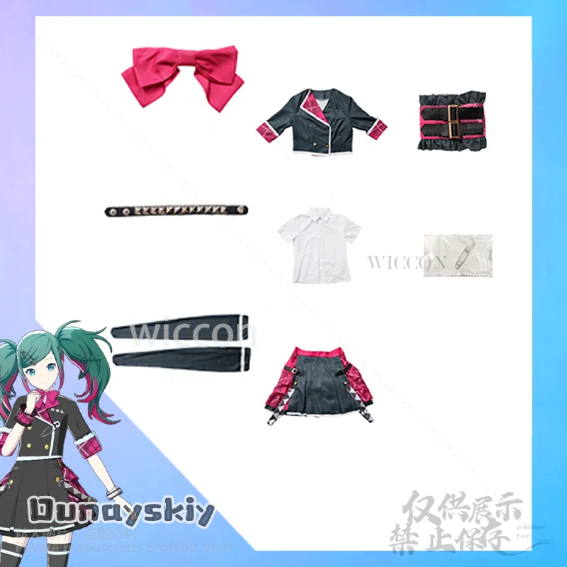 Project Sekai Game Cosplay Mikuuu Costume Leo Need Anime Uniform Hot Pink Jirai Kei Girls Dress Plaid Skirt Lolita Customized