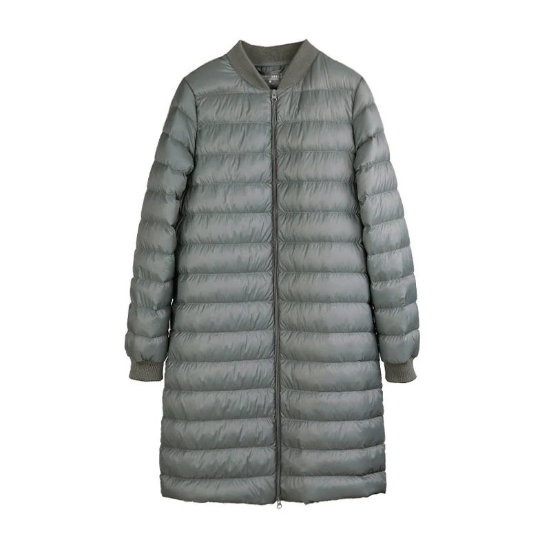 Damen-Wintermantel mit leichtem Puffer-Jaset-Baseballkragen, für den Pendelverkehr, Nylonmaterial, 90 % Daunenfüllkraft