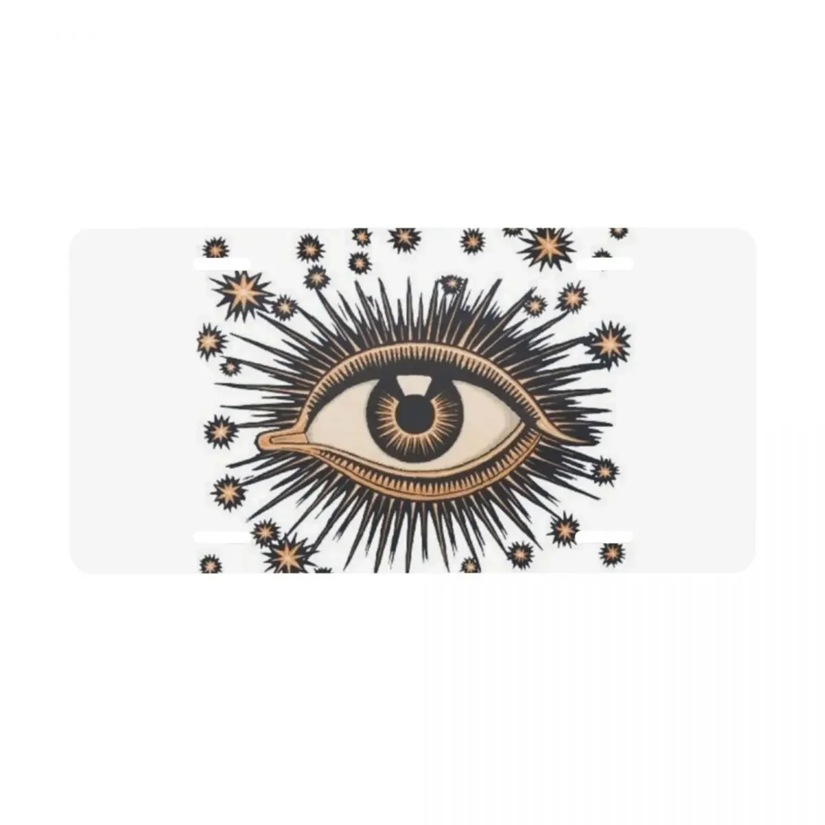 Turkish Evil Eye License Plate Nazar Amulet Pattern Boho Decorative Car Front License Plate Cover Aluminum Vanity Tag 6x12 Inch