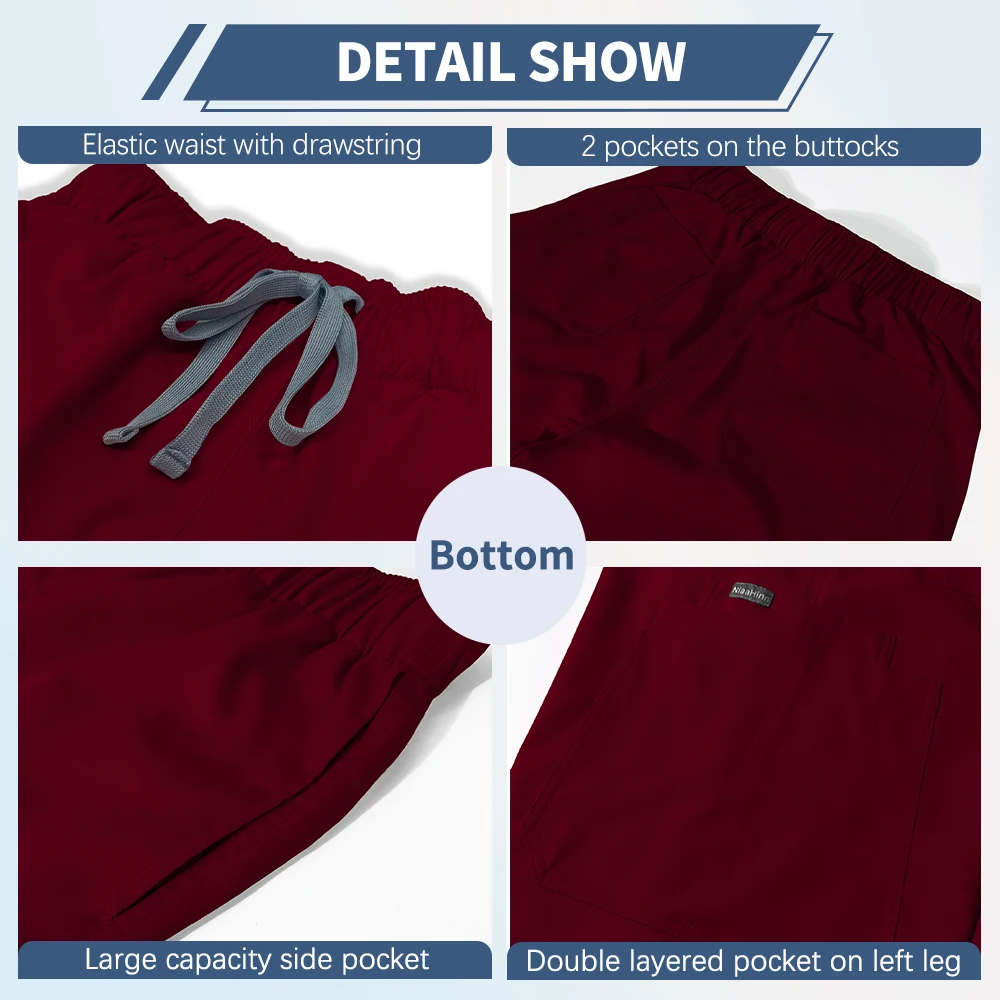 Women Medical Nurse Uniform Hospital Doctor Scrub Set Dentistry Clinical Workwear High-quality Multi-pocket Dental Pet Shop Suit