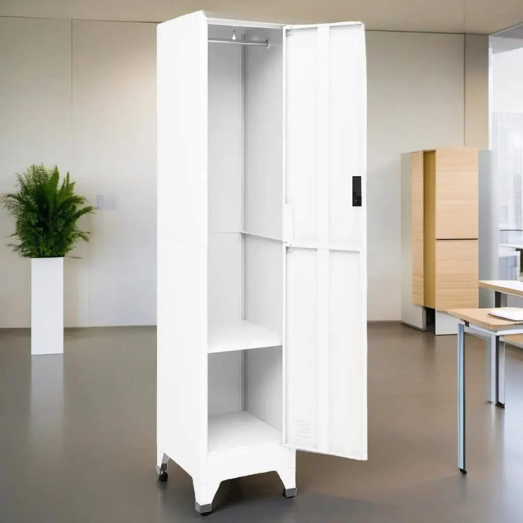 15x17.7x70.9 Inch White Steel Locker Cabinet for Storage and Organization