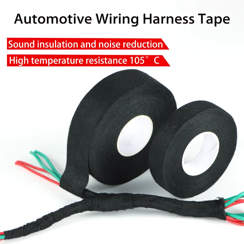 

10/15M Insulating Black Tape Automotive Wiring Harness Tape Wear-Resistant Silent and High-Temperature Resistant Velvet Tape