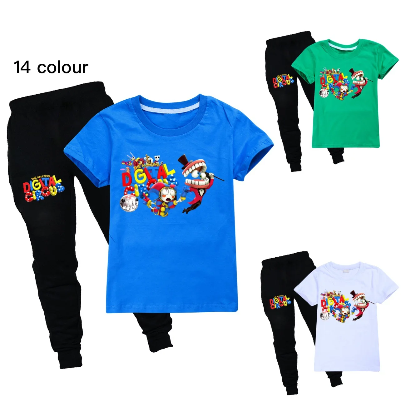 The Amazing Digital Circus merch Children's  Short-sleeved Tshirt + Trousers Sports Set Kids Pyjamas Pajamas Baby Sleepers  2897