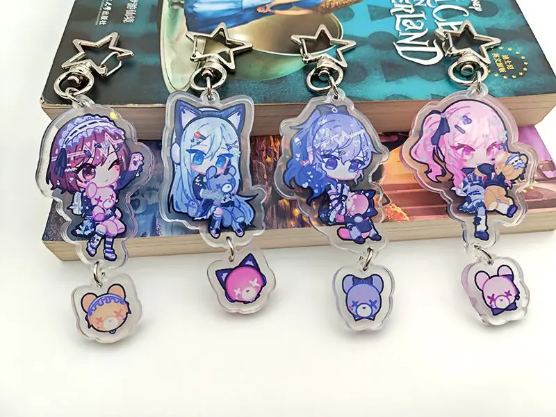 Yoisaki Kanade chain for pants keychain man key chain women key holder couples keyring Acrylic pendant porte clef Kamishiro Rui