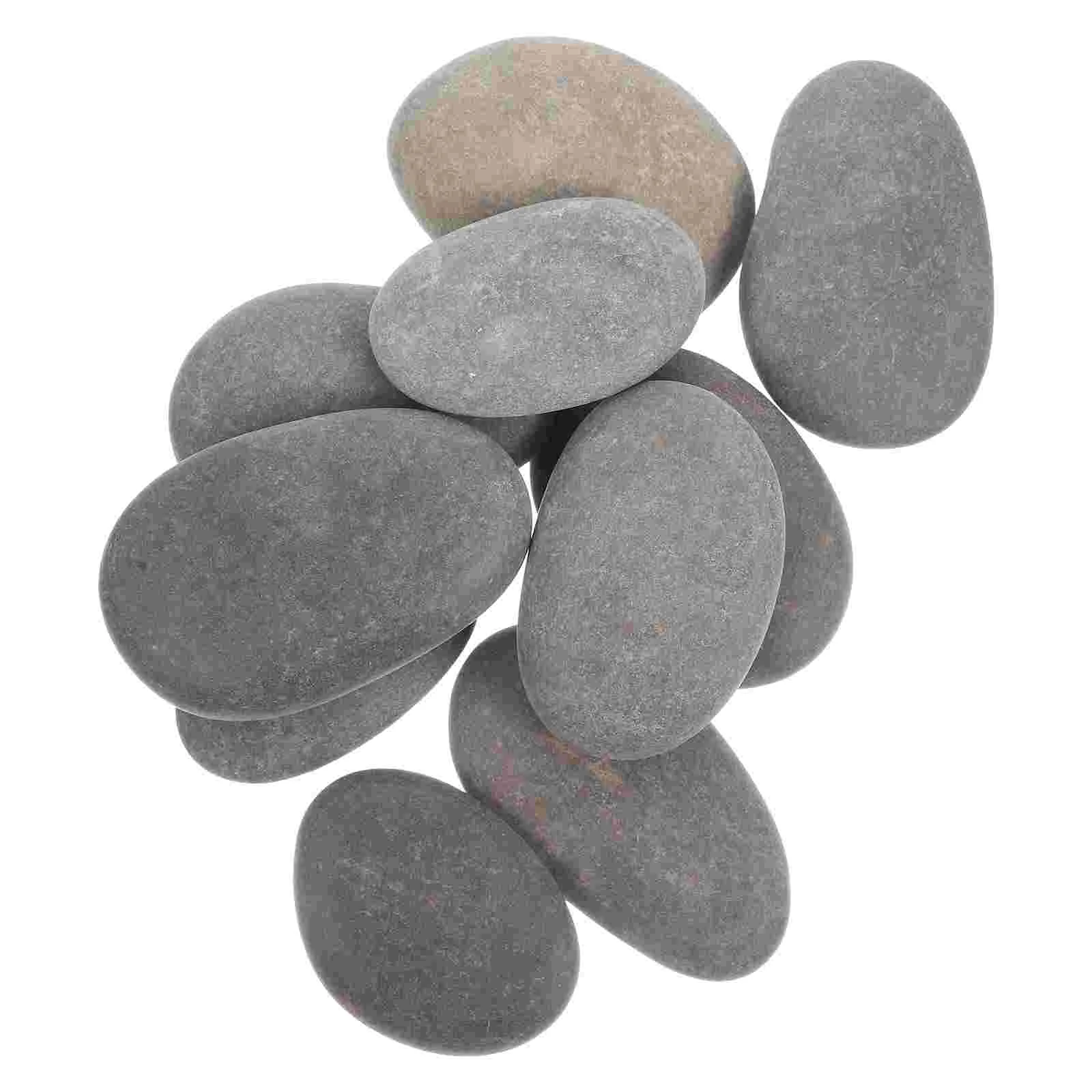 

10 Pcs Creative Painting Stone Flat Rocks for Stones DIY The Cobblestone River Multipurpose Hand-painted Drawing Craft Child