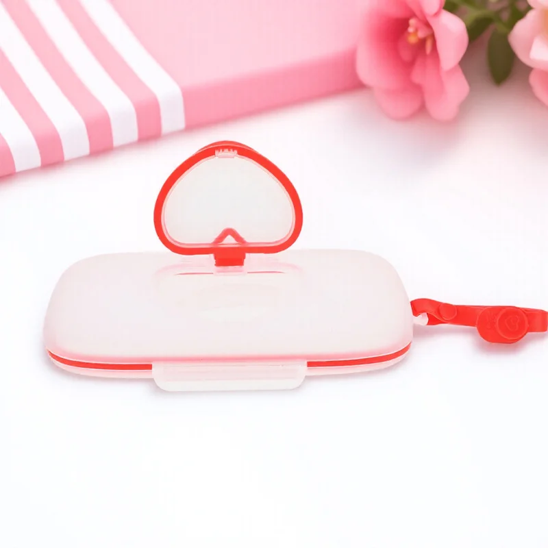 Scatola portatile per salviette per bambini Materiale sicuro in PP Blocco dell'umidità Silicone Aperto a mano Appeso Passeggino Culla Viaggio Uso esterno Bagnato