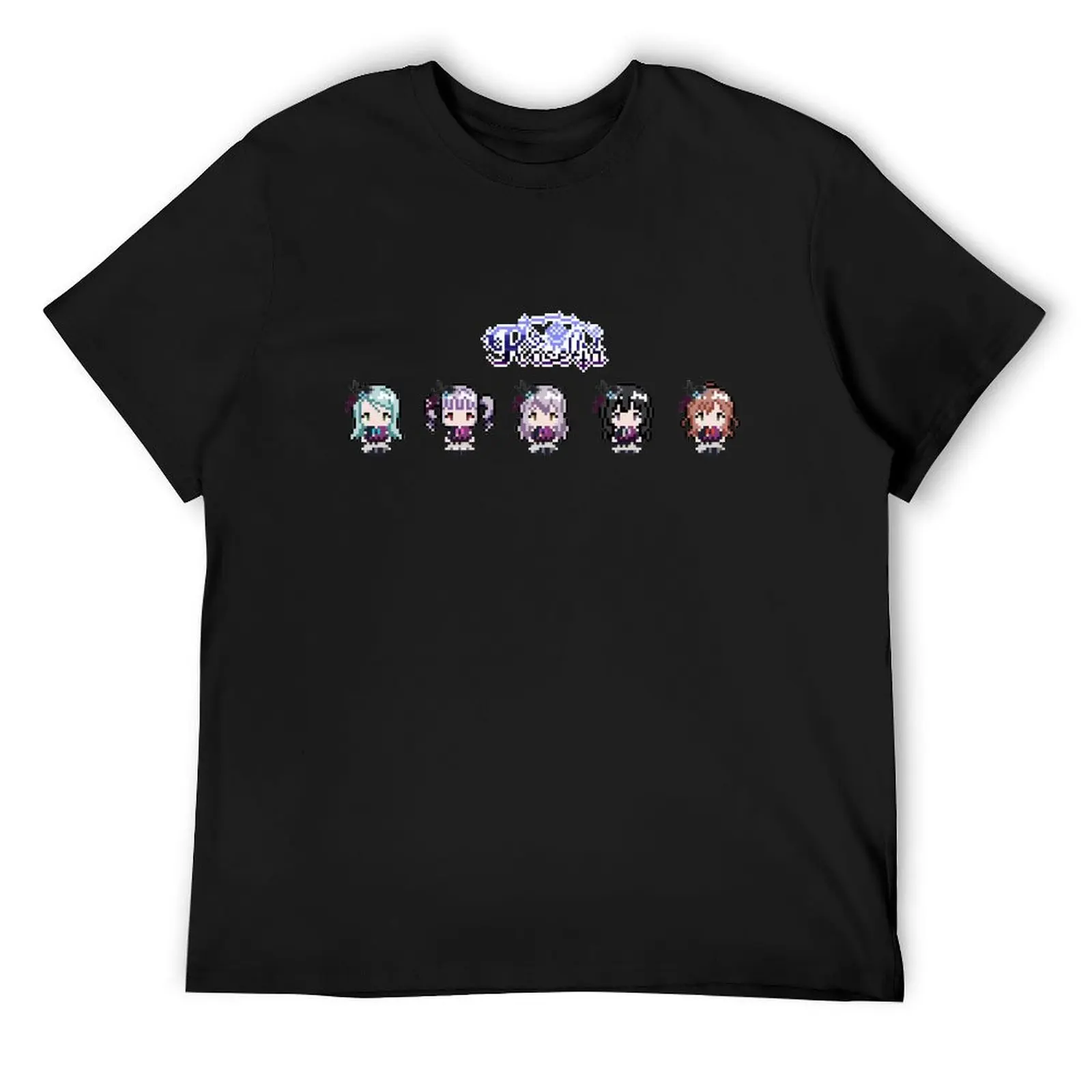 Bang Dream ! Roselia pixel art T-Shirt customizeds hippie clothes korean fashion street wear sweat shirts, men