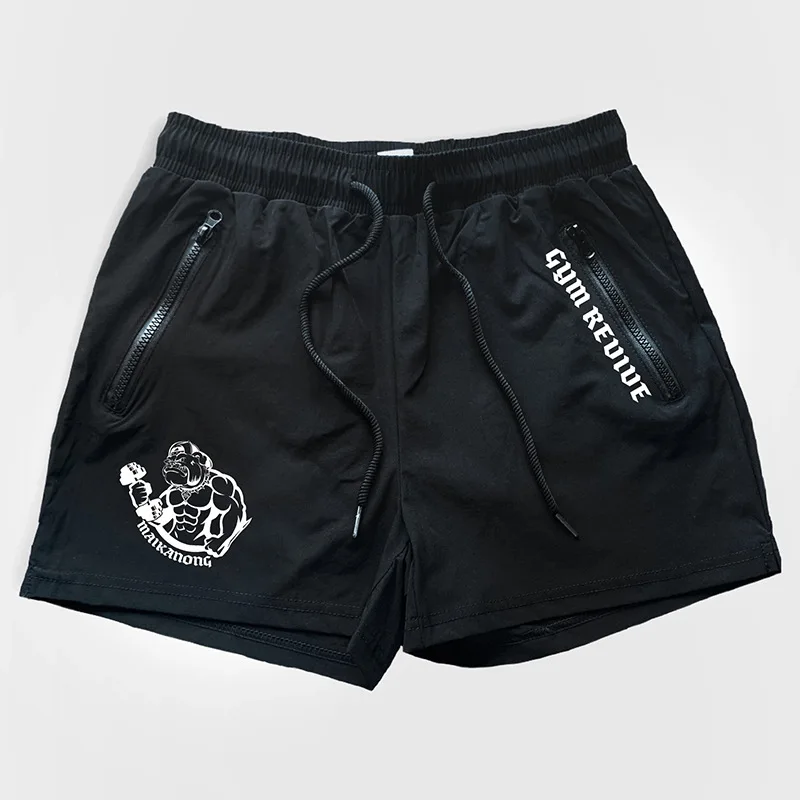 Men's Printed Shorts Summer Quick Dry Side Double Zipper Pockets Design Running Basketball Training Gym Shorts - Image 3