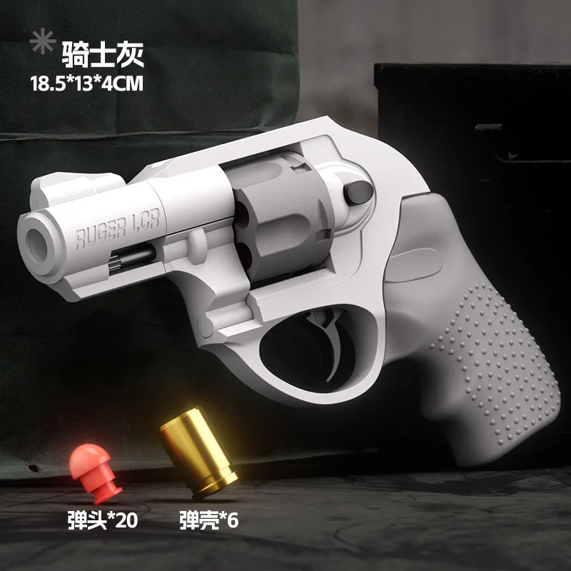 Pistolet na miękkie pociski LCR-38, mechaniczny, z ciągłym strzałem, pistolet na kulki, model pistoletu dla chłopców, wystrzeliwanie wydechu jednym przyciskiem.