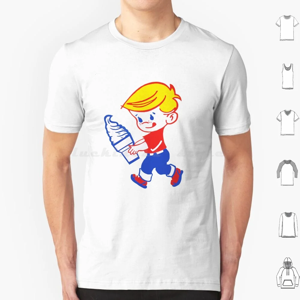 Vintage Frosty Boy Ice Cream Cone Brand Character T Shirt 6xl Cotton Cool Tee Vintage Logos Retro Frosty Ice Cream Vanilla Kids