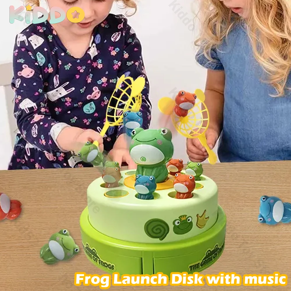 

Kid Montessori Toy Launch Frog Cartoon Flying Frog Catching Bounces Funny Toy Development Interaction Players Game Puzzle Gifts