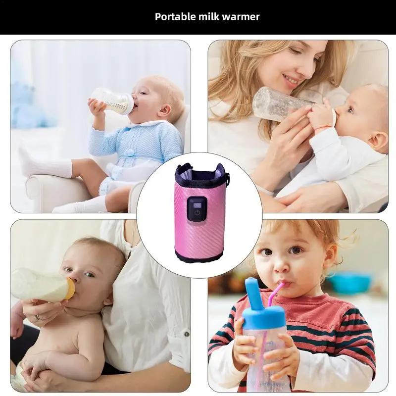 Bottle Warmer Sleeve Portable Bottle Heated Cover Warmer Bag Milk Heat Keeper Adjustable Heating Sleeve Nursing Bottle Heat