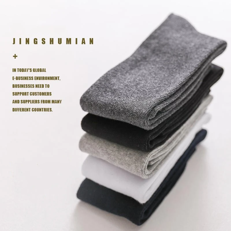 1 Pairs Men Long Socks Knee High Cotton Solid Business Soft Elastic Party Dress Formal Gentleman Stocking Four Seasons