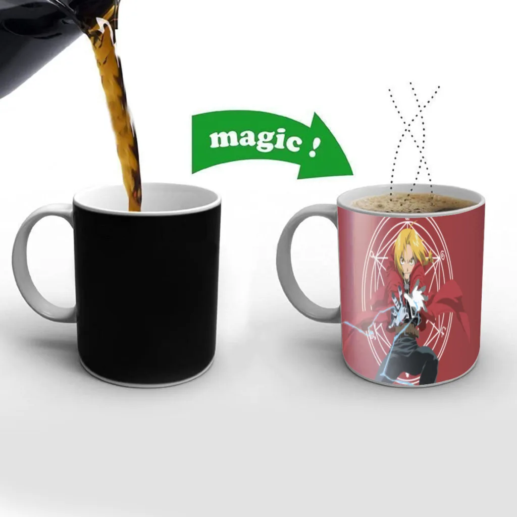 Anime Fullmetal Alchemist Mugs Cup Changing Color Magic Mugs Heat Sensitive Tea Cup Coffee Mug Gift Mug Drop Shipping