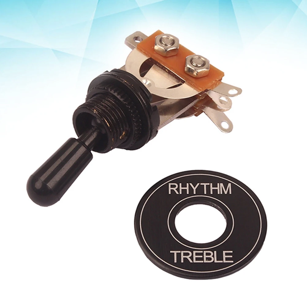 

3 Way Black Switch Gasket Guitar Toggle Rhythm Treble Ring Aluminum Alloy Parts