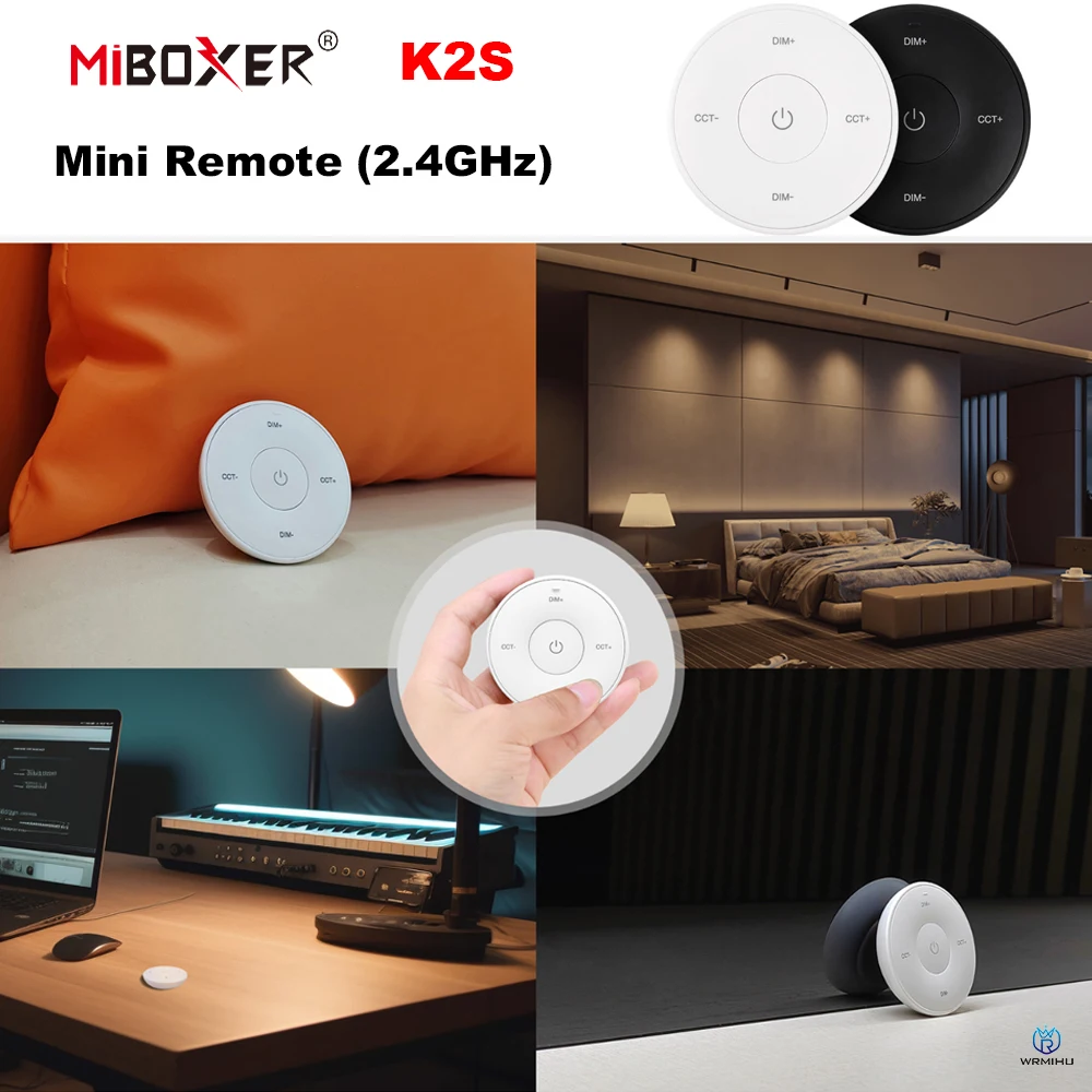 MiBoxer K2S 2.4G Mini Remote Color Temperature Panel Remote Control Adjustable Dimmer Wireless Controller for LED Buld LED Strip