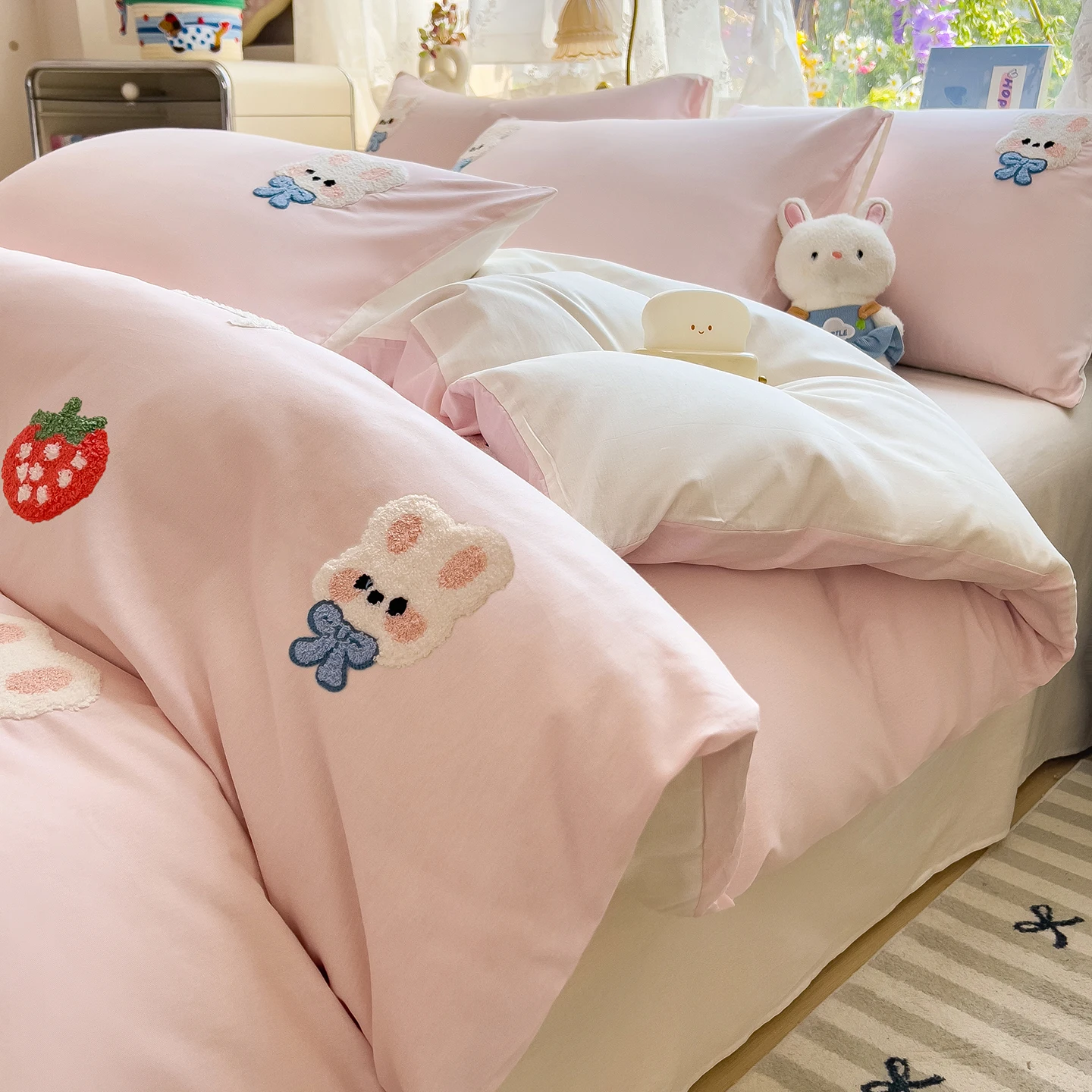 1pc 100% Cotton Embroidered Duvet Cover Floral Style Quilt Cover Cute Printed housse de couette Comfortable 침구세트 (No Pillowcase)