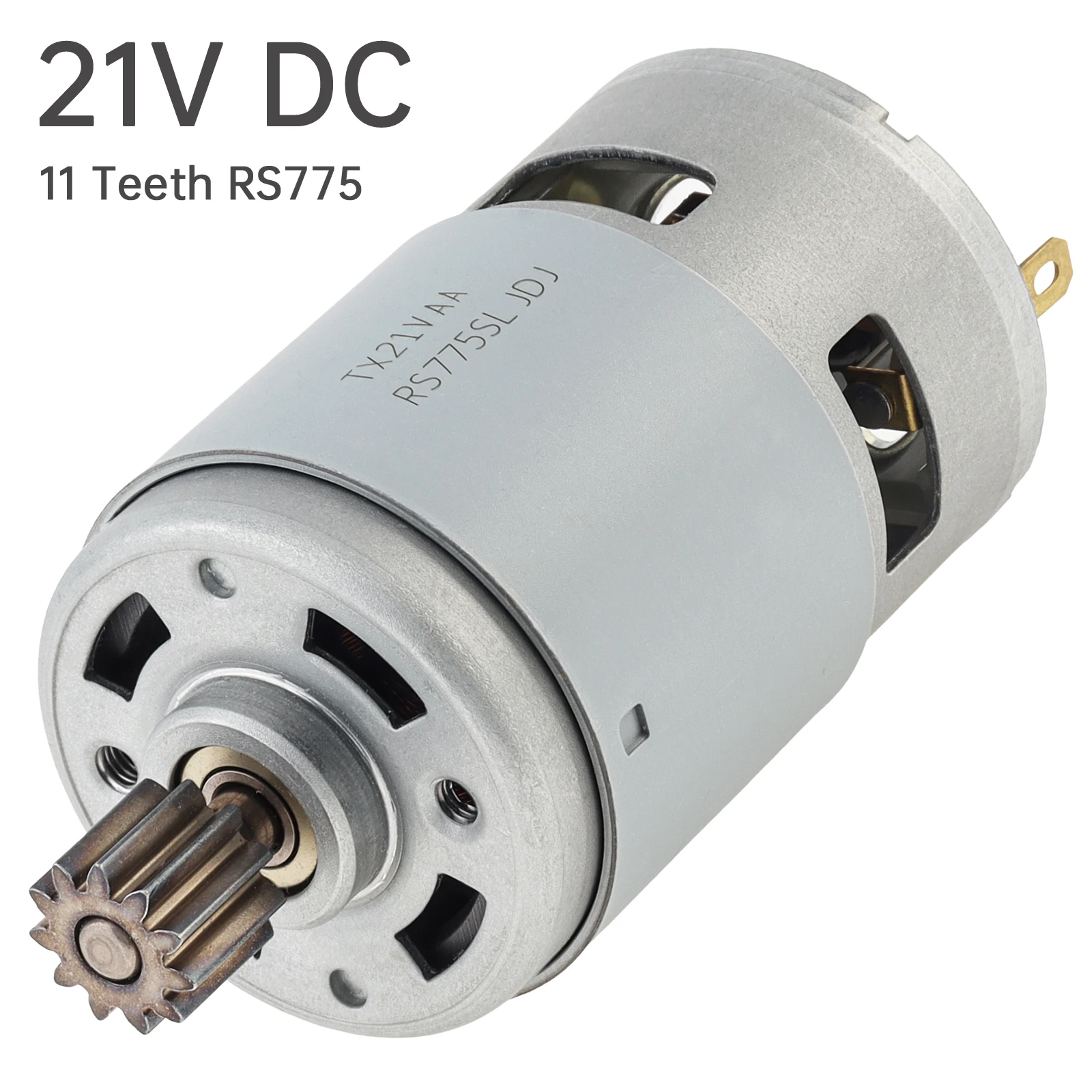 RS775 DC Motor with 11-Tooth Gear 21 V 6000 RPM, High-Torque Snow Blower Motors