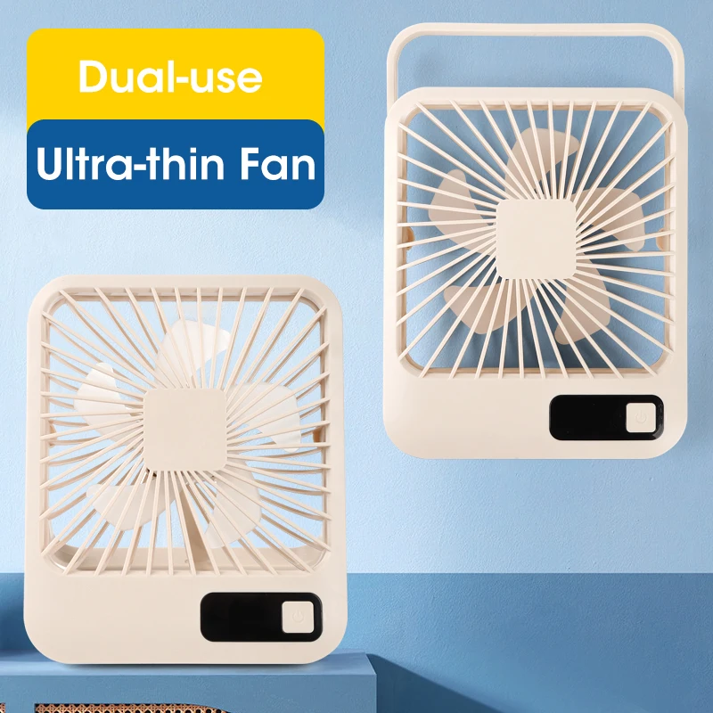 Rechargeable Foldable Desktop Fan Strong Wind Low Noise Convenient Type-C 5 Speed Adjustment LED Display Power