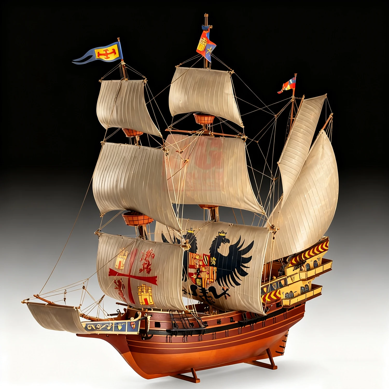 

1/96 Simulation Large Sailing Ship Assembly Model 72cm Meticulously Crafted Highly Detailed Ships Static Model Ship Toy Ornament