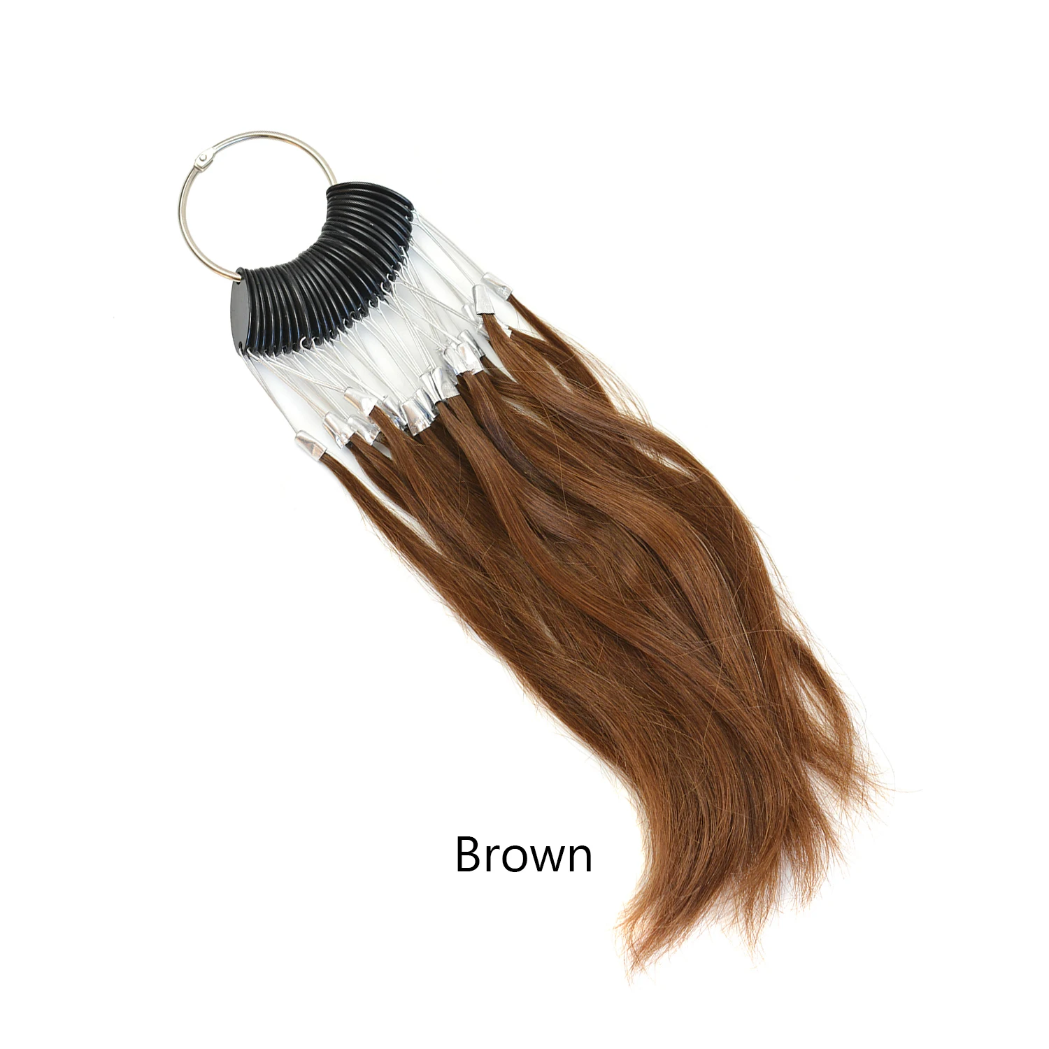 30pcs/set 100% human virgin hair Brown color ring  for human hair extensions and salon hair Dyeing sample, can be dye any color