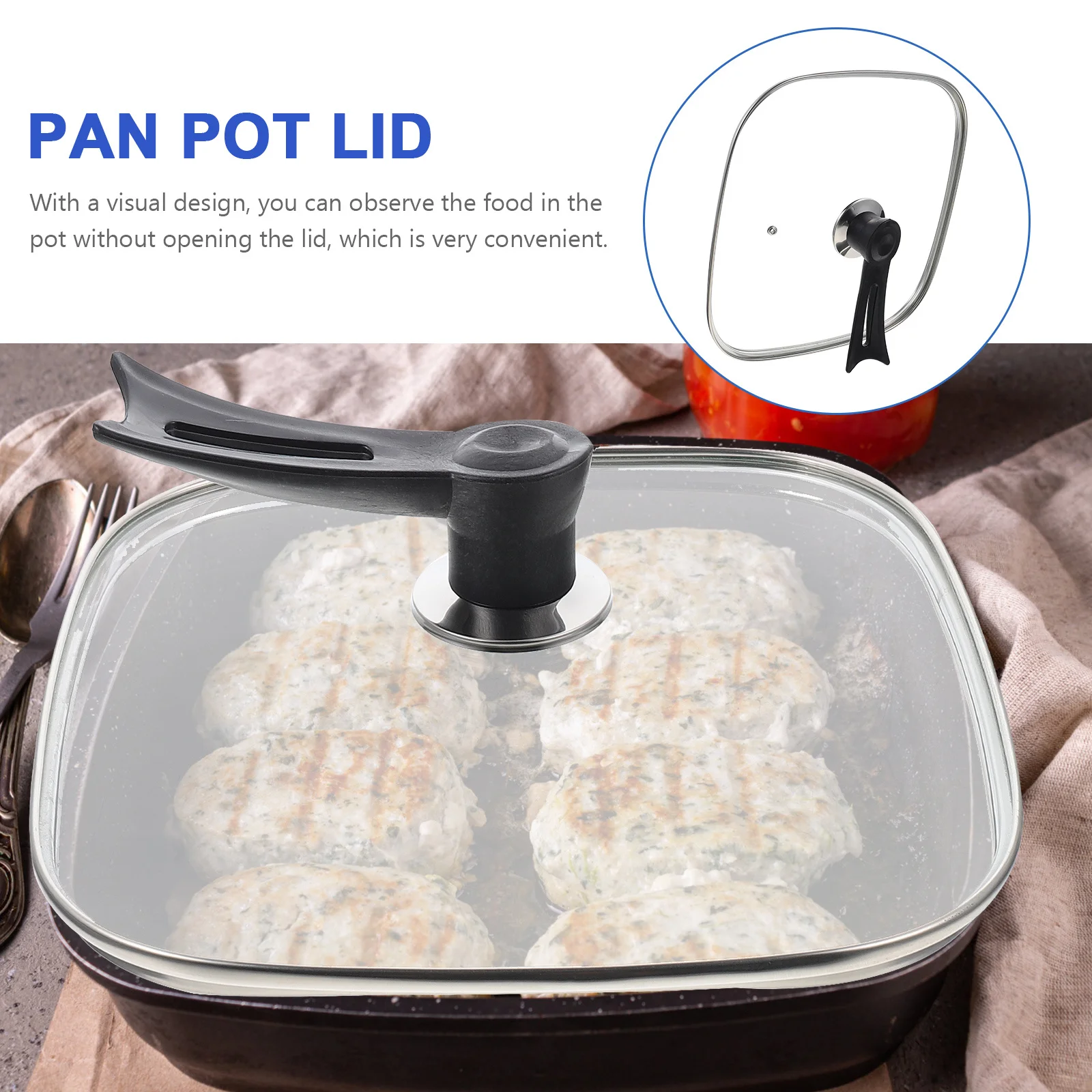 

Кухонная кастрюля Стеклянная крышка Термостойкая защита от растрескивания Прозрачный дизайн Визуальная кулинария Безопасный материал Длительный срок службы