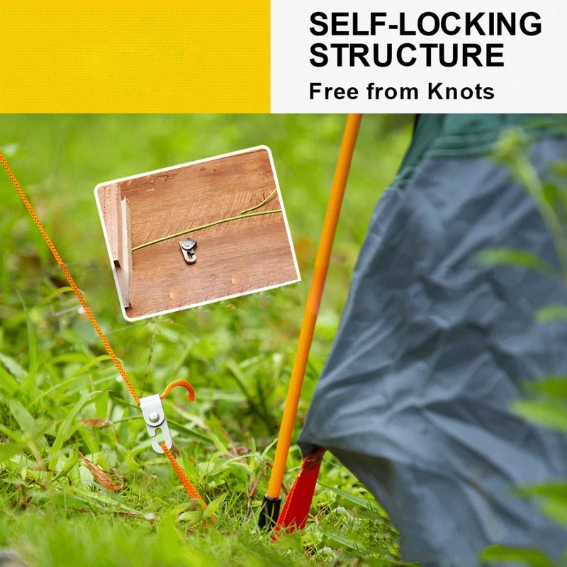 No Knot Hook Camping Tent Hook Multi-purpose Mini Self-locking Hook Camping Equipment