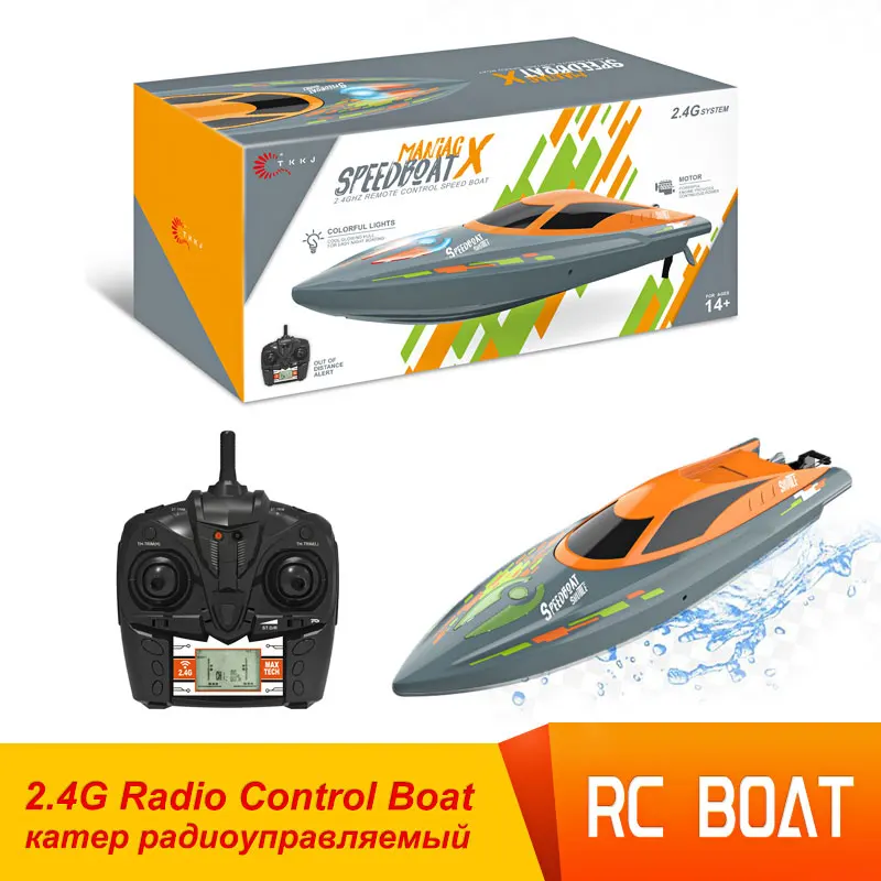 

1/36 TKKJ High Speed RC Boat 2.4Ghz 4CH Waterproof Remote Control Electric Boat 180 Degree Flip Speedboat Toy for Kids Boys Gift