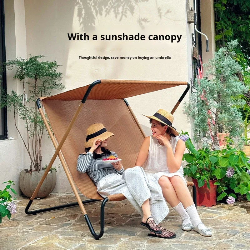 YTYIN hoja púrpura París moderna silla plegable reclinable de Metal Hotel sombrilla de playa café patio silla de Camping doble jardín Le