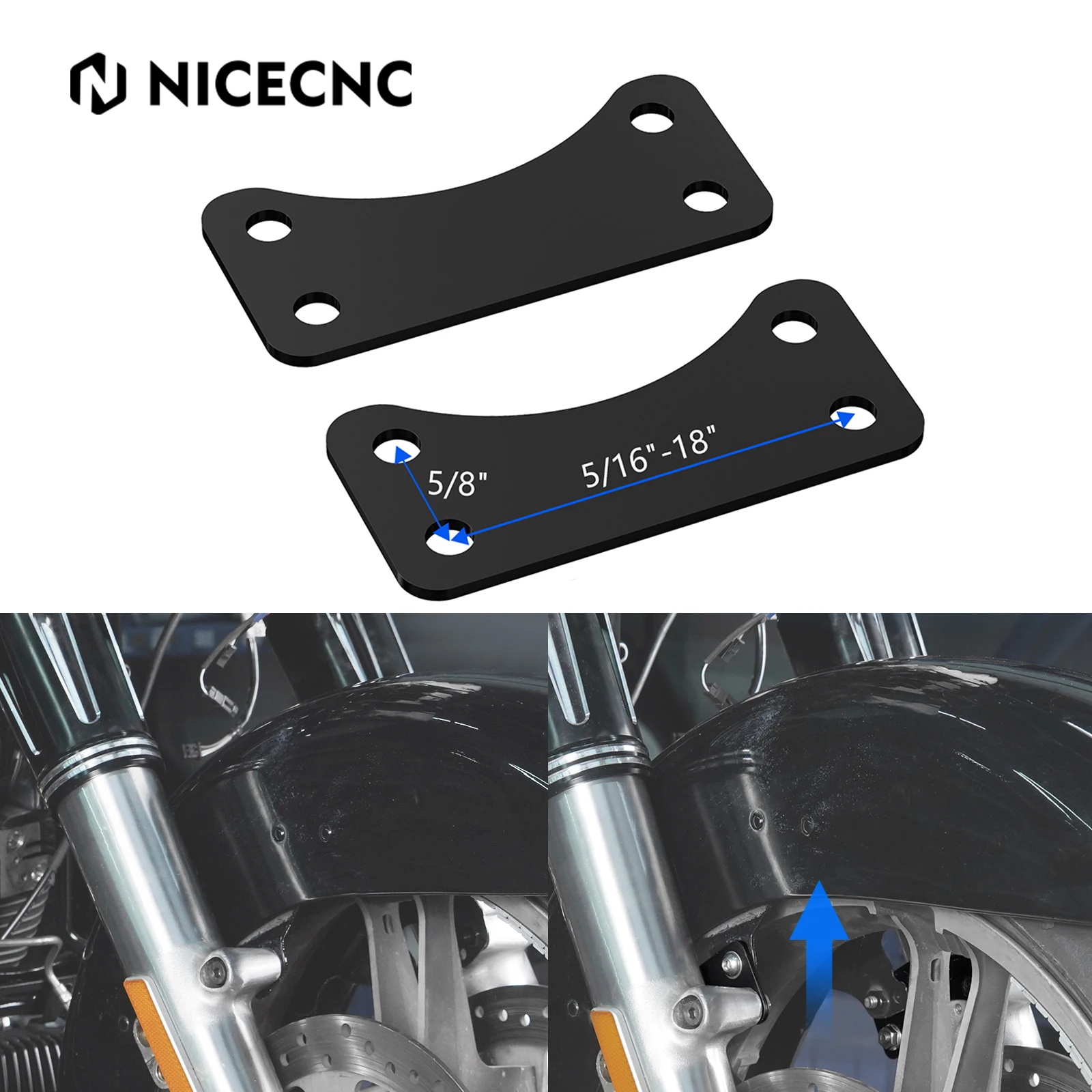 

1" Riser Front Fender Bracket For Harley Touring Road King FLHR FLHRXS Electra Glide Street Glide CVO Road Glide Ultra Limited