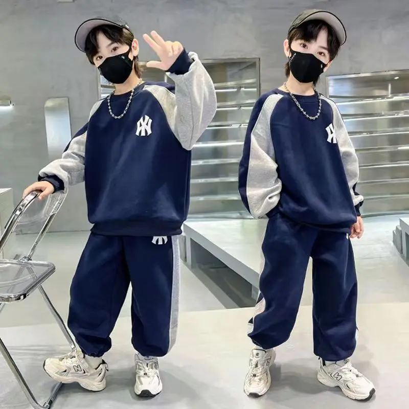 

Kids Boys Spring And Autumn Set 2023 Fashionable Big Boy Casual Two Piece Set Long Sleeve Boys Sports Two Piece Set Kids Outfits