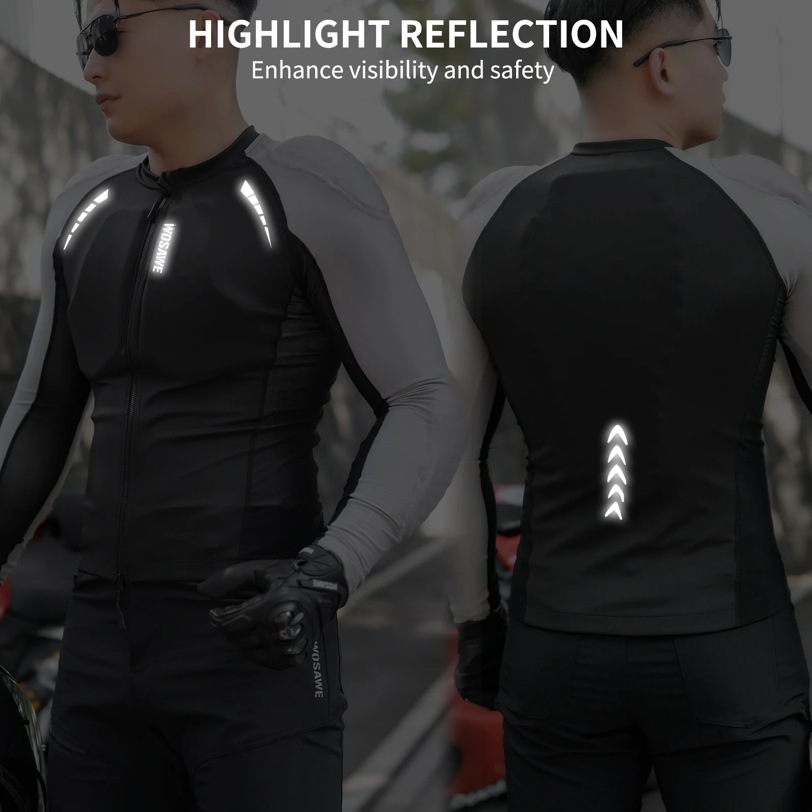 WOSAWE Men's Motorcycle Racing Jacket Off-Road CE Protective Gear Motocross Soft Armor Body Protector Sports Racing Equipment image 5
