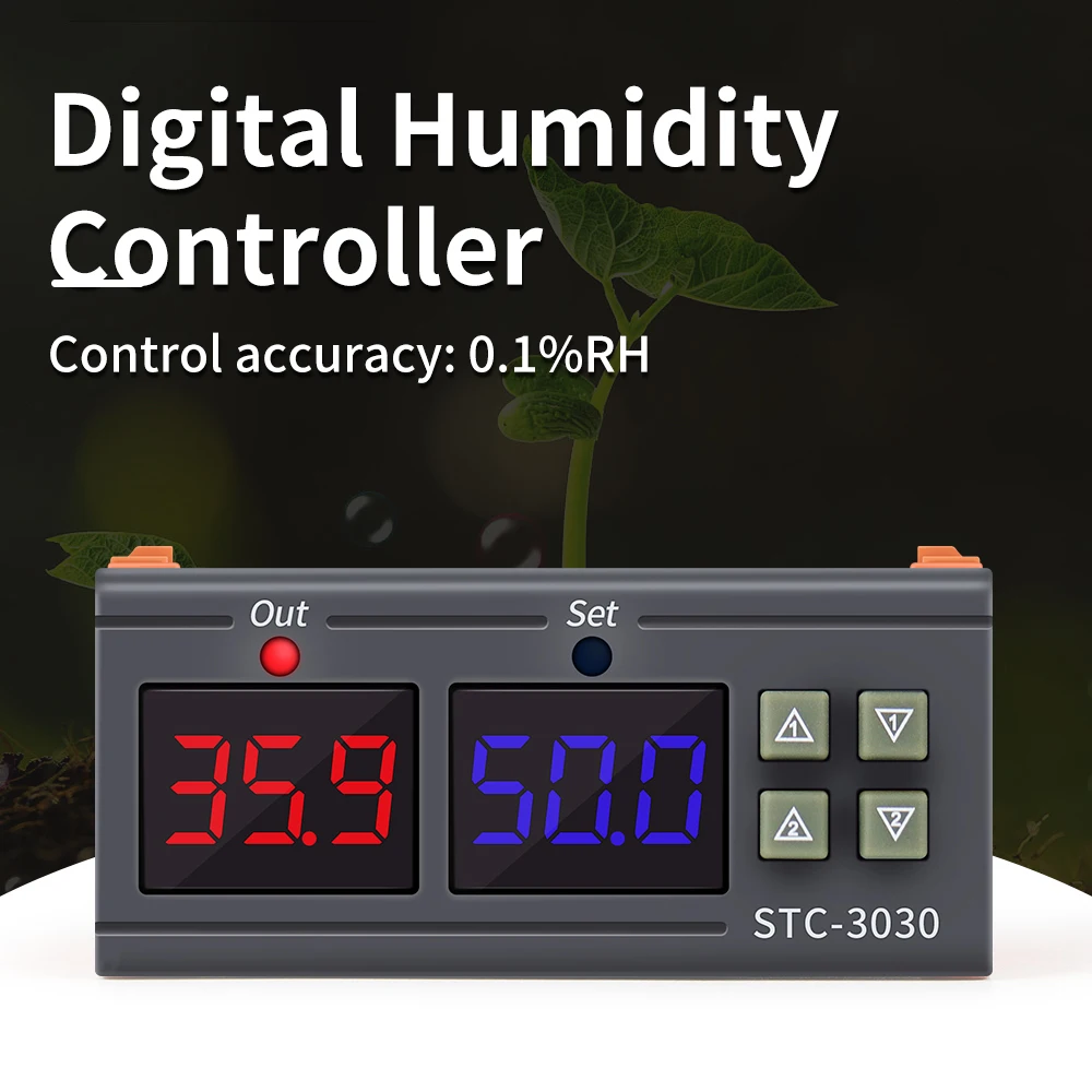 Digital Soil Moisture Controller 220V Soil Humidity Sensor Thermostat Temperature Humidity Incubator Controller STC-3029 3030