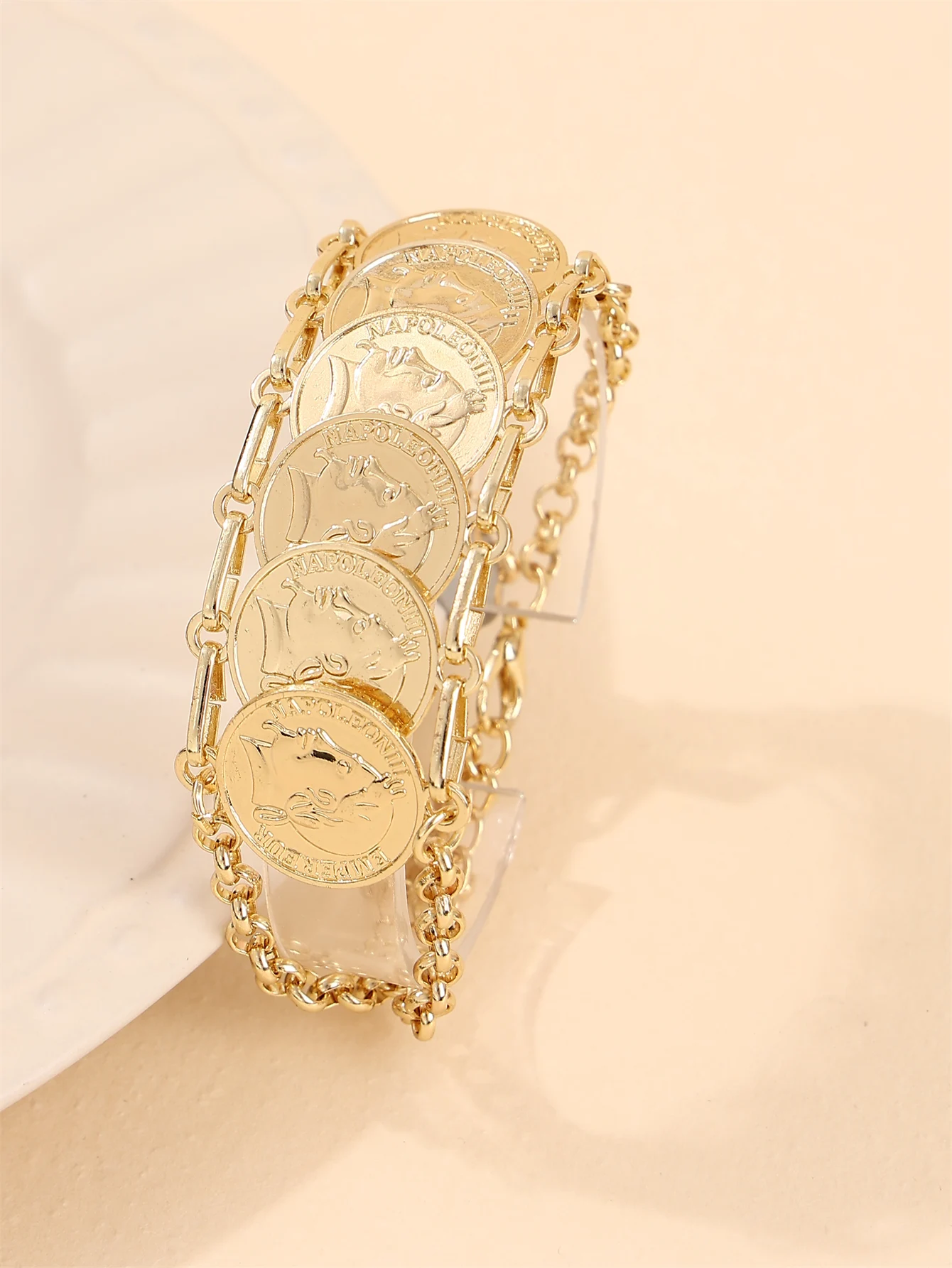 

Women's Fashion Coin Design Bracelet - Elegant Jewelry for Bride Wedding Party