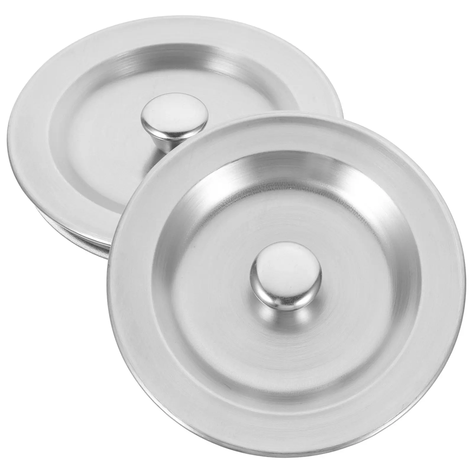 2Pcs High Quality Stainless Steel Drain Plug Sink Plug for Kitchen Bathroom Floor Drain Cover Silicone Ring Corrosion Resistant