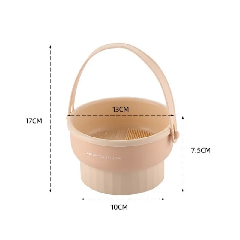 แปรงแต่งหน้าทําความสะอาดชามแห้ง All-in-One กล่องซิลิโคนแป้งพัฟความงามไข่ทําความสะอาด Organizer ชุดเครื่องมือ