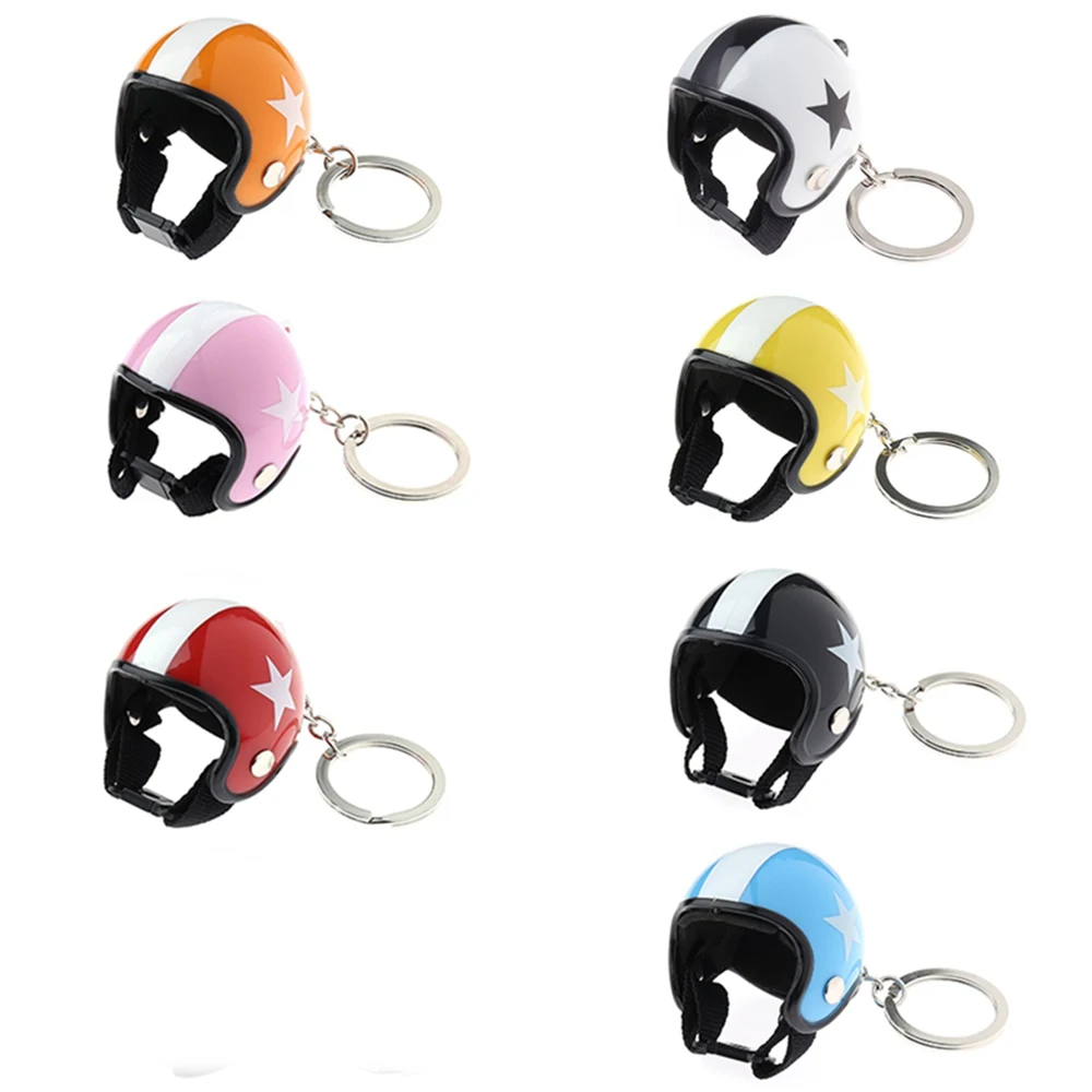 1 Pcs Motorcycle Creative Safety Helmet Keychain Car Auto Decoration Pendant Classic Key Ring Trim