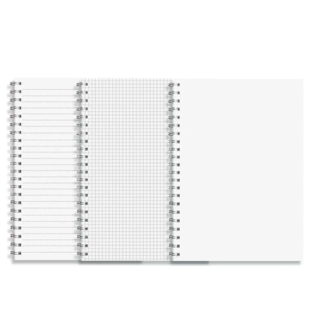High Quality A4/A5/A6/B5 Coil Notebook Grids/Blank/Horizontal Line Spiral Notepad Flip Over Design Diary Book Students Gift