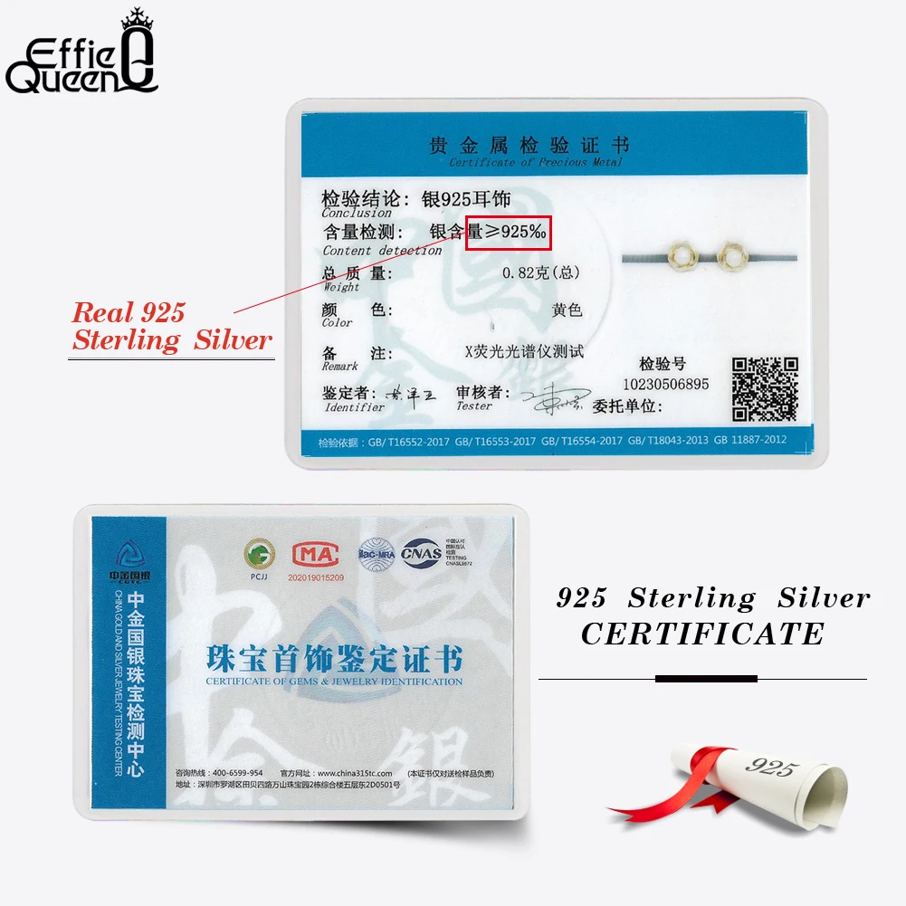 Effie Queen 925 스털링 실버 여성용 진주 귀걸이, 기하학적 디자인, 심플한 바로크 진주 스터드 귀걸이, 파티 쥬얼리, GPE74