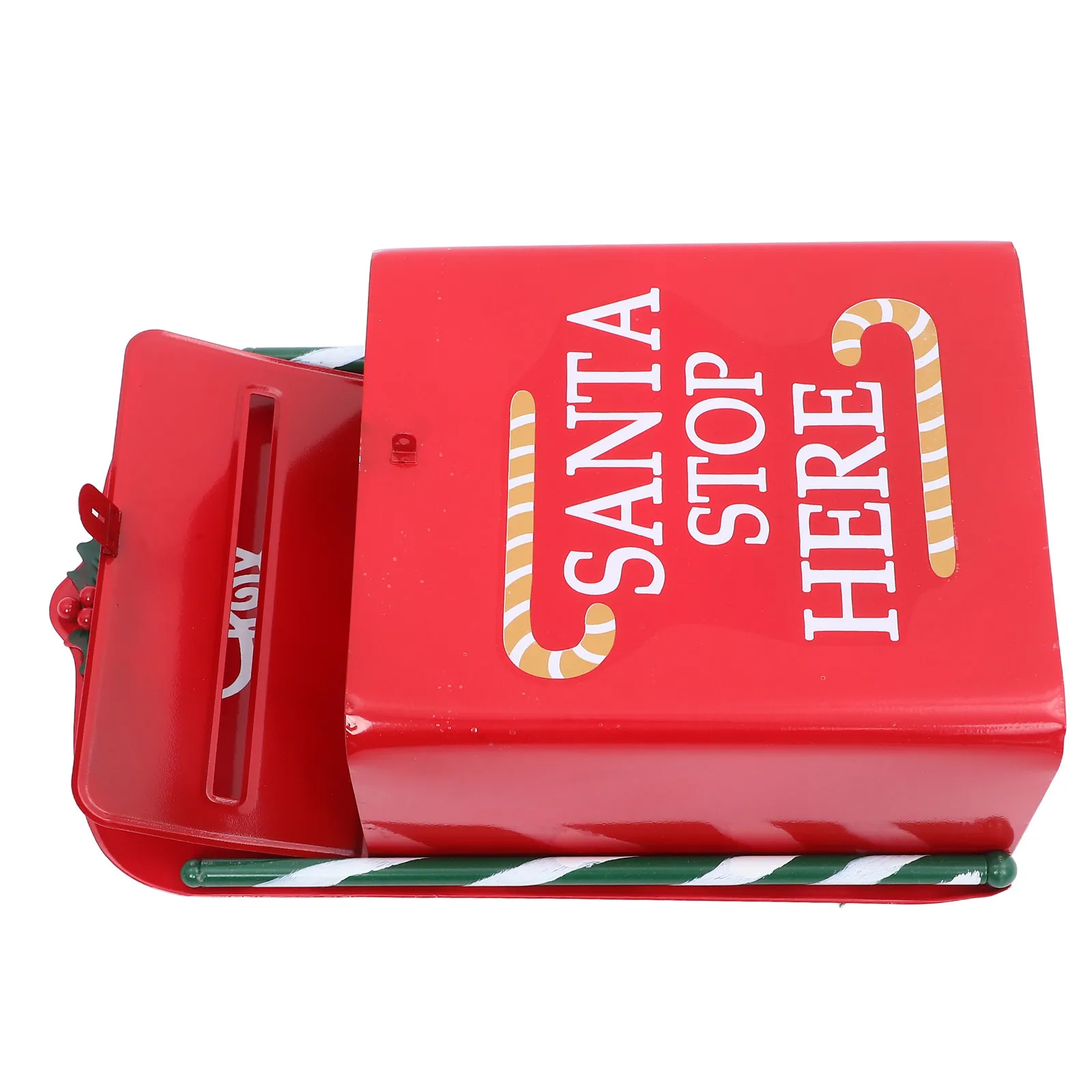 

Металлическая почтовая коробка Санты, красная, настенная, рождественская, винтажная, подвесная, для писем, с надписью «Санта остановится здесь», подарок для детей, украшение