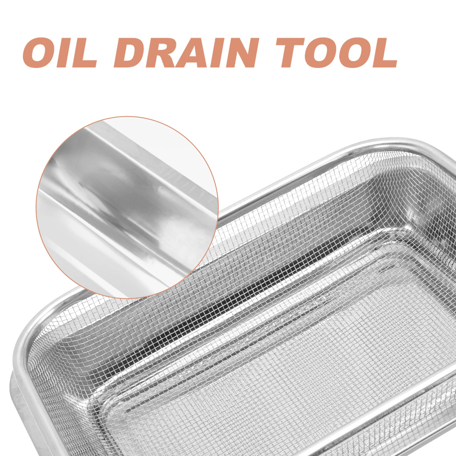 

1Set Stainless Steel Oil Drain Basket Heavy Duty Baking Sheet and Cooling Rack Mirror Finish Kitchen Oil Spill Net
