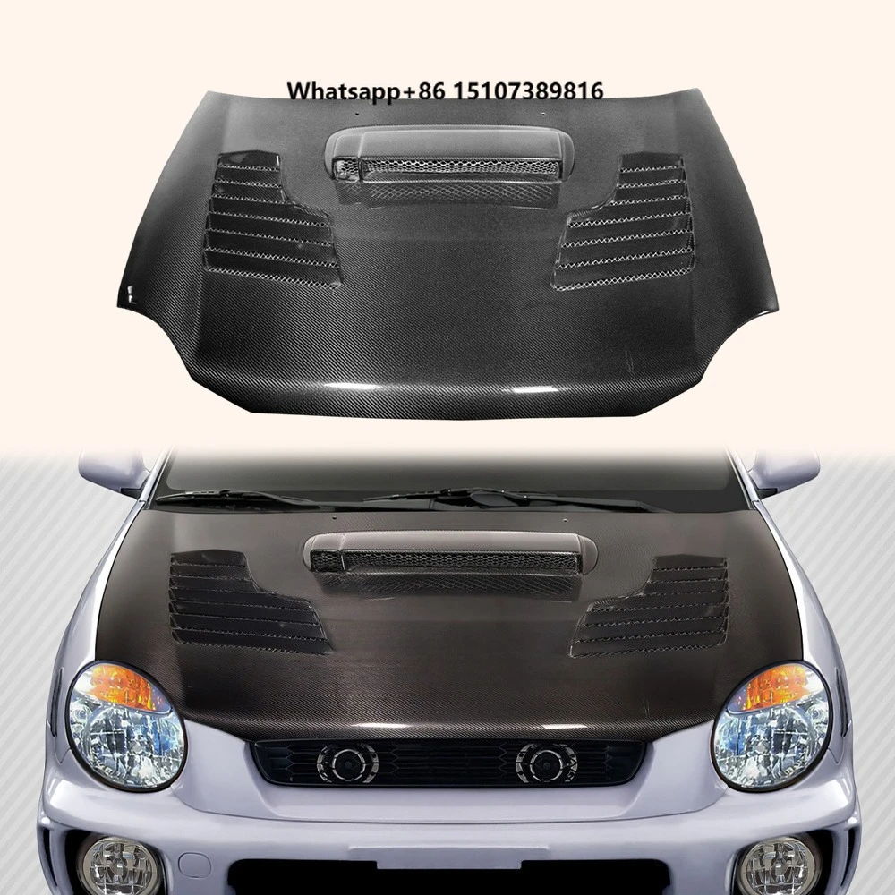For WRX Impreza GDA 00-02 Carbon Fiber V2 Style Front Vented Cooling Hood