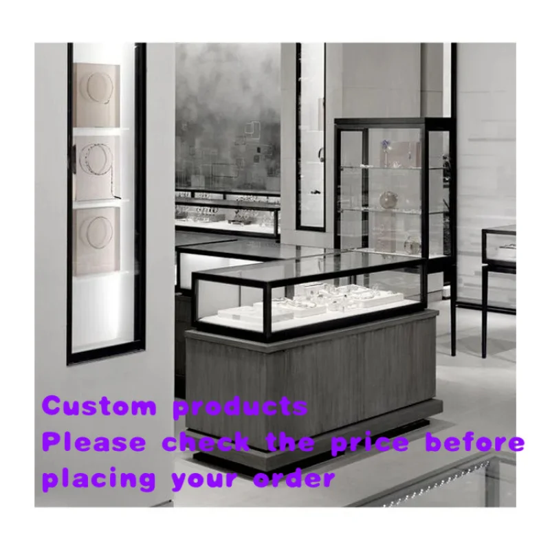custom.High Quality Glass Portable Jewelry Display Cabinet Set，Suitable trade fairs，Customizable colors and logos，Luxury dis