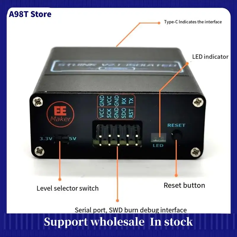 A98T For ST-LINKV2.1 High Voltage Isolation STLINKSTM32 Downloader Development Board Burning Writing Programming Burning