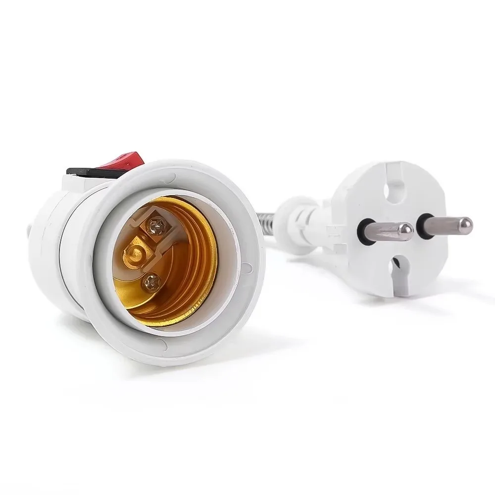 

Вилка европейского стандарта E27 Цоколь лампы с вилкой переключателя Регулируемый гибкий держатель лампы Прямая вилка Универсальный держатель лампы для шланга