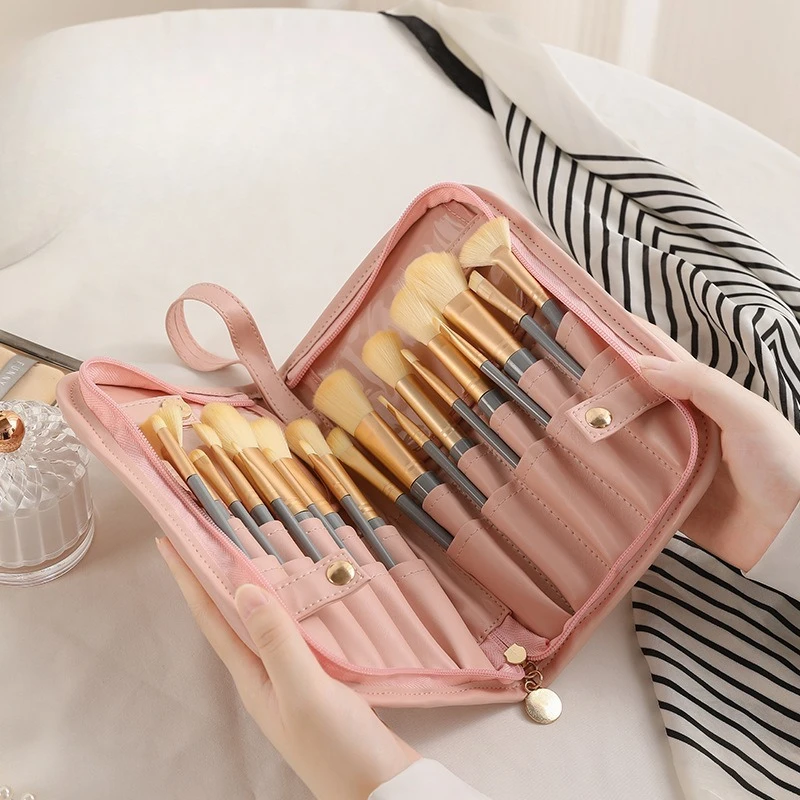 Portable Makeup Brush Storage Bag Makeup Artist Cosmetic Case Handbag Multifunctional Travel Cosmetic Organizer Bag Beauty Tools