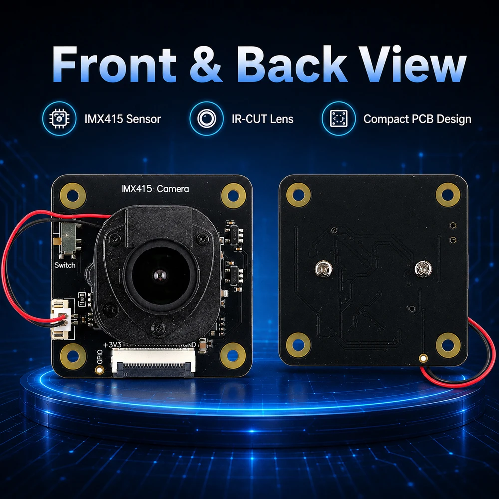 IMX415 8MP 4K Camera Module 3840x2160 98 Degrees Wide Angle Low Light IR-CUT CMOS Sensor for DIY Security Surveillance