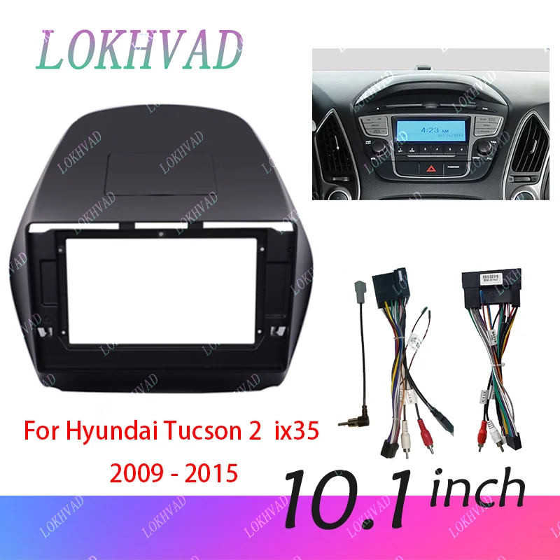10.1 inch Car Radio Frame Fascia DVD Radio Panel Cable Canbus Box Kit Fit For HYUNDAI TUCSON IX35 2009 - 2015 Car Radio#033